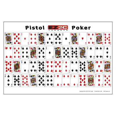 EZ2C Pistol Poker Paper Shooting Targets 12"x18" 20 pack USA MADE
