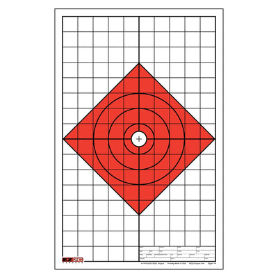 EZ2C Targets #14: Diamond Paper Shooting Target USA MADE Sight in 11”x17”