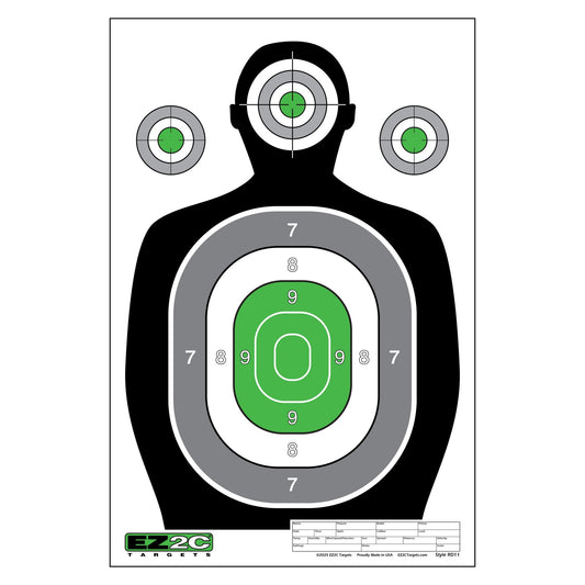 EZ2C RD11 Silhouette 12"x18"  Paper Shooting Target Made in USA