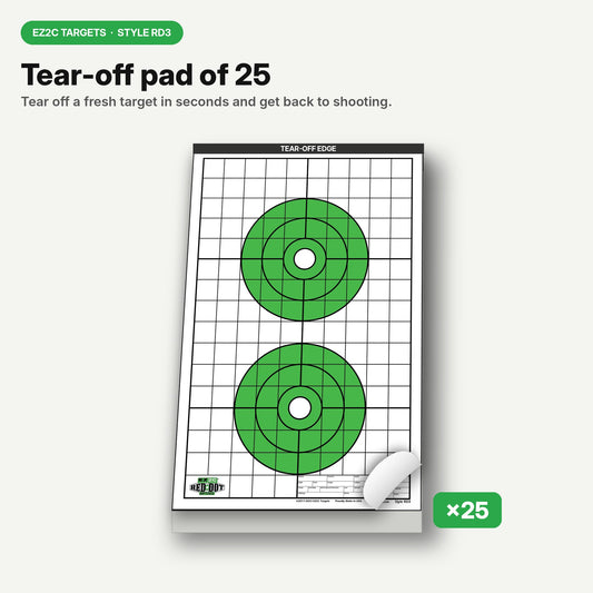 EZ2C Targets RD3: Two 6" Bullseyes Paper Targets 11"x17" USA Made