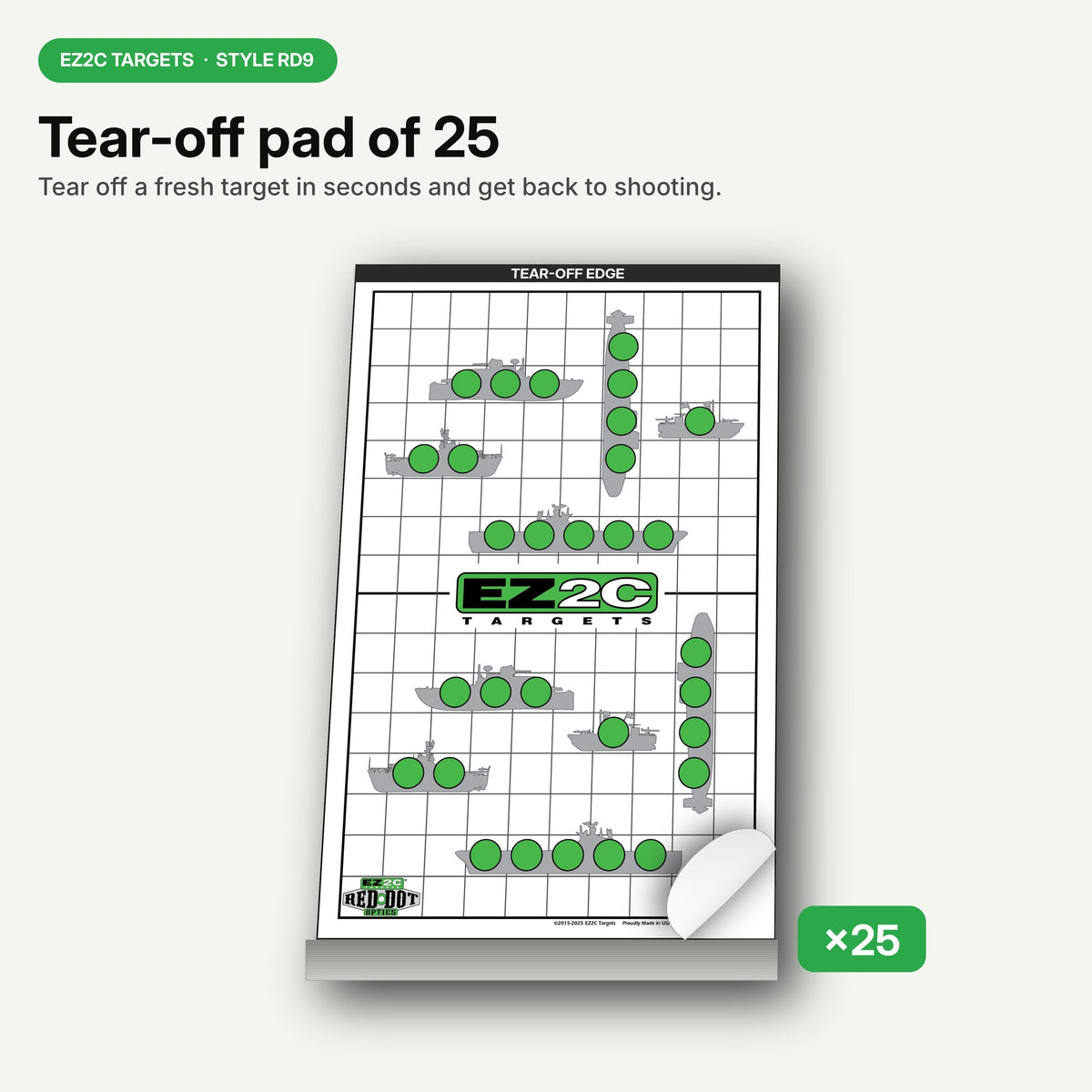 EZ2C Targets 22/RD9: Sink the Boats 11"x17" USA MADE Fun Paper Target
