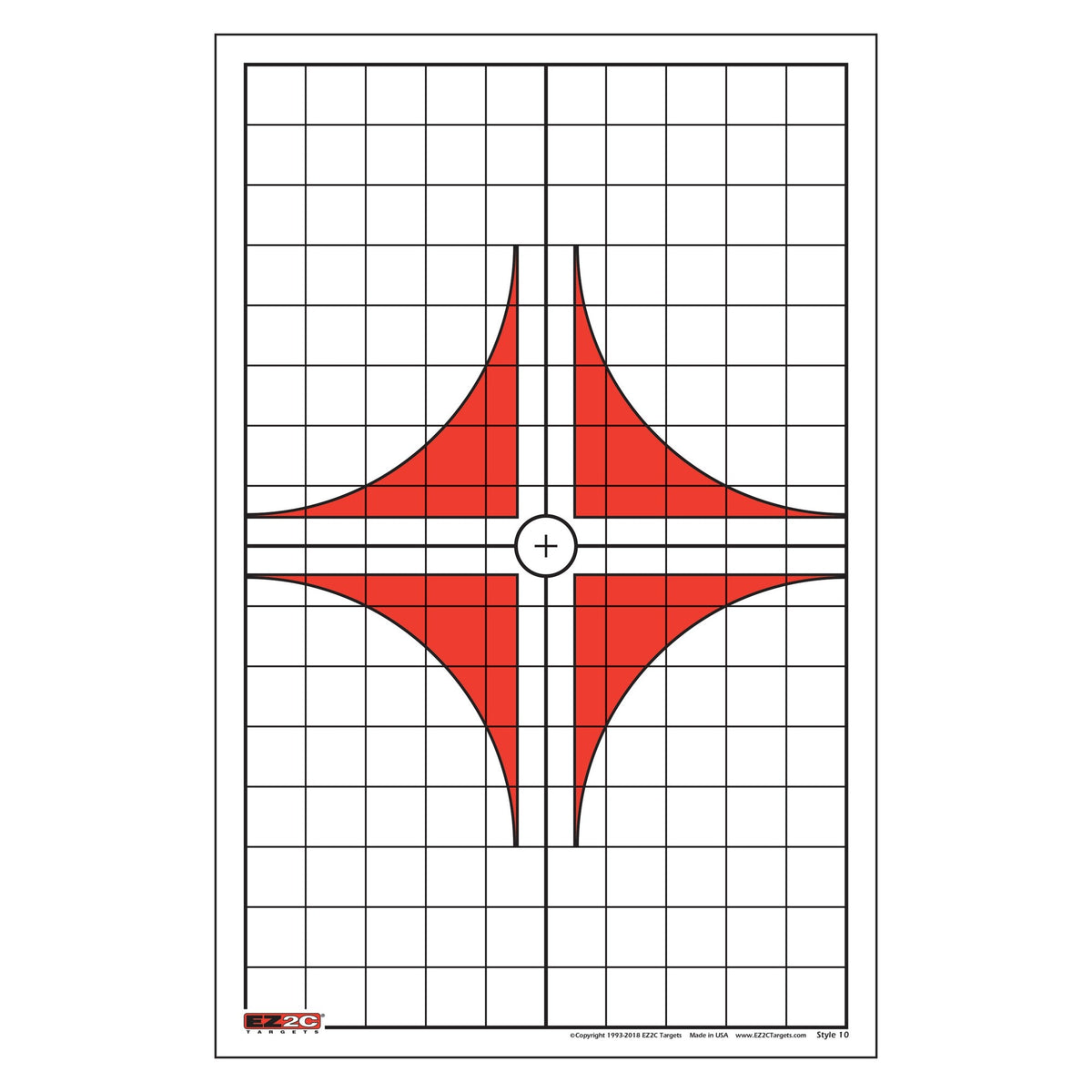 EZ2C Targets #10: Rifle Scope Sight in Paper Target 11”x17” USA MADE