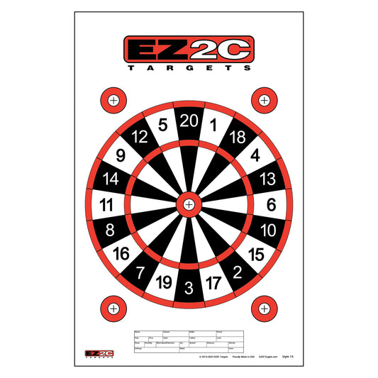 EZ2C Targets #15: Dartboard Paper Shooting Target 11"x17" USA Made