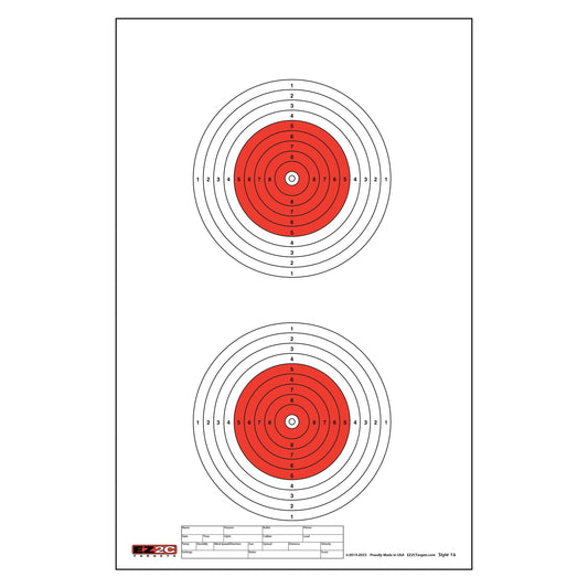 EZ2C Targets #16: 50-Meter Air Gun Shooting Paper Target 11"x17" (25 Count) USA MADE