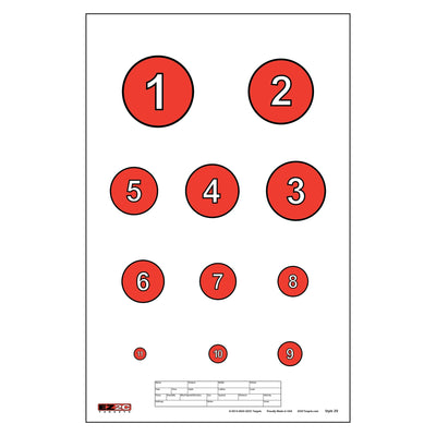EZ2C Targets #20/RD7: Reducing Circles Paper Shooting Targets 11"x17" USA Made