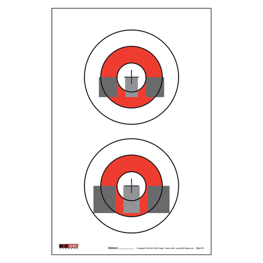 EZ2C Targets #21: Sight Alignment Paper Target USA MADE 11”x17” Pad of 25