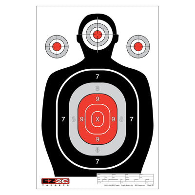EZ2C Targets #30 Silhouette  12"x18" Paper Shooting Target USA Made
