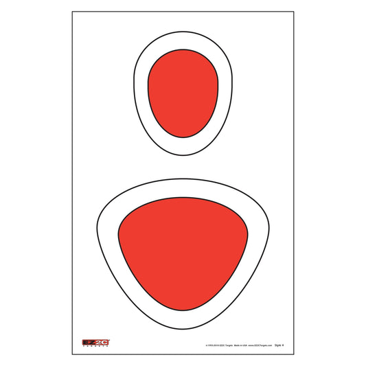 EZ2C Targets #4/RD4: Silhouette Paper Shooting Targets 11”x17” USA MADE