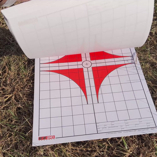 EZ2C Targets Style 10 rifle scope sight-in target tear-off pad video